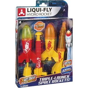 Toysmith, Liqui-Fly Hydro Rockets, 3 Easy To Use Water Rockets, For Boys & Girls Ages 8+, 5.5 inch