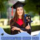 24 Pcs Personalized Graduation Fans Custom Photo Cutout Face Fans with Handle Double Sided Class of 2026 Grad Photo Props Grad Party Supplies Blank DIY Frame for Graduation Party Souvenirs(Blue)
