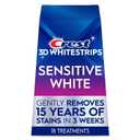 Crest 3D Whitestrips Sensitive White  Teeth Whitening Kit, 18 Treatments, Each with 1 Upper/1Lower, Crest 3DWhite Teeth Whitening Strips