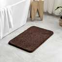 MIULEE Brown Bathroom Rugs Set 2 Piece, Soft Absorbent Microfiber Bath Mat Set, Non Slip Quick Dry Machine Washable Plush Shaggy Bath Rugs for Bathroom Floor, Tub and Shower, 16x24 inches