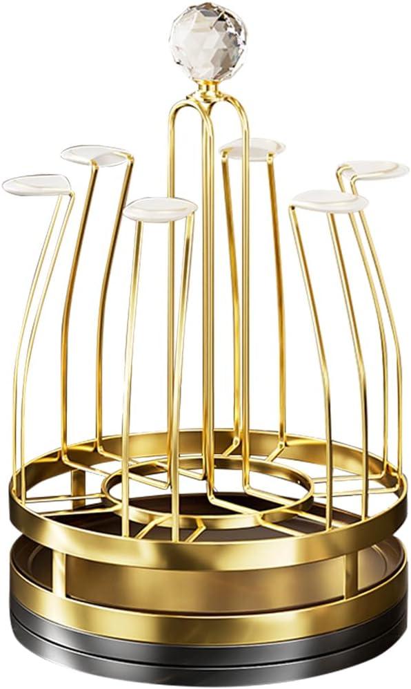 Rotating Mug Cup Drying Rack Stand Drinking Glass Cup Holder Organizer for Home Kitchen (Crystal Style)