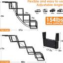 Portable Folding Pet Stair & Ramp for Large Dogs up to 154lbs, Non-Slip Surface, Ideal for Cars, SUVs, High Beds, and Trucks (4 Steps Black)