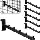 6 Pack Gridwall Waterfall Hooks 5 Ball, 12 Inch Gridwall Clothes Hanger Gridwall Waterfall Faceouts for Wire Grid and Grid Wall, Grid Wall Accessories for Garment Retail, Home and Garage (Black)