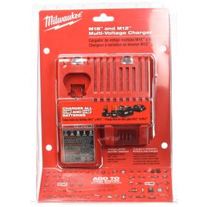 Milwaukee 48-59-1812 M12 or M18 18V and 12V Multi Voltage Lithium Ion Battery Charger w/ Onboard Fuel Gauge