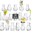 Glasseam Small Bud Vases for Centerpieces: 20PCS Mini Clear Glass Vase Set for Flowers Decor Wedding Party Baby Shower Dining - 2.7" Tiny Table Decorations Centerpiece