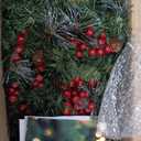 Pre-Lit Artificial Christmas Garland, Green, White Lights 50, Decorated with Pine Cones, Berry Clusters, Plug in, Christmas Decorations, 9 Feet