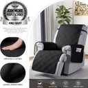 TAOCOCO 100% Waterproof Recliner Chair Cover, Non Slip Recliner Covers for Recliner Chair with Pocket, Washable Reclining Chair Cover Furniture Protector for Kids, Pets(23.6'', Black)