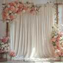 10x10FT Ivory Backdrop Curtain for Wedding Parties Wrinkle Free Curtain Backdrop for Baby Shower Drapes for Birthday Party Photography Background Soft Fabric 5ft x 10ft, 2 Panels