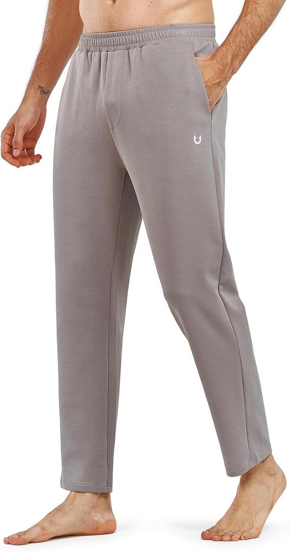 NORTHYARD Men's Yoga Casual Sweatpants Cotton Athletic Lounge Pants Open Bottom Loose Exercise Straight Leg Pant with Pockets (XL)