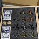 Large 23 inches Horse Racing Board Game with 11 Luxury Metal Horses, Foldable Wood Horse Race Board Game with 2 Sets of Dice, 2 Boxes of Cards for Parties and Gambling (Medium, Black)