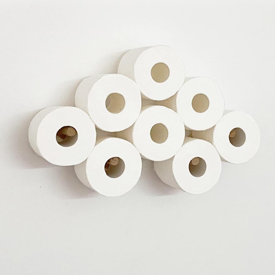 Cloud Paper Holder, Space-Saving Cute Decor 4-13 Rolls Toilet Paper Hold Wood Artistic Decoration for Toilet Kitchen Bathroom bar Restaurant Indoor Decor (Normal Rolls (4 Inch D))