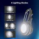 Mini Keychain Flashlight with Magnetic Base - Rechargeable Cob Work Light, Waterproof Portable Emergency Light for Camping/Hiking/Car Repair, USB Charging Key Ring Light