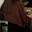 SOLY HUX Women's Chunky Knit Button Up Cardigans Crew Neck Long Sleeve Fall Sweater Outerwear (Coffee Brown)