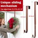 Wreath Door Hanger,Easter Decorations Wreath Hangers for Front Door, Adjustable Over the Door Hooks for Hanging Welcome Sign Length from 15 to 25 Inches,Metal Front Door Porch Apartment Decor (Bronze)