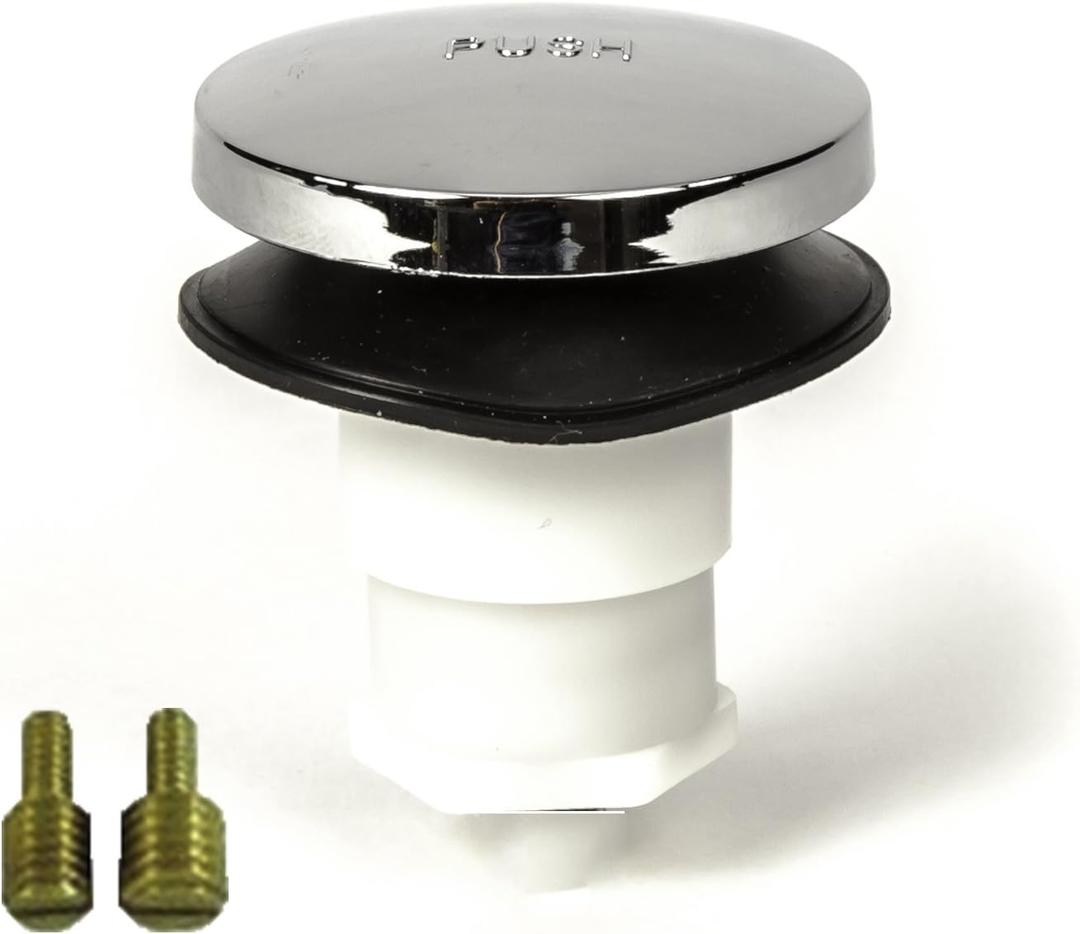 Toe Touch (Tip Toe, Foot Actuated) Bath Tub/Bathtub Drain Stopper Includes 3/8" and 5/16" Fittings Chrome (No Hair Catcher)