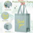 Sweetude 30 Pcs Thank You Gift Bags with Handles, Reusable Non Woven Foldable Goodie Bags Bulk for Graduation Teacher Appreciation Wedding Bridesmaid Favors(10 x 8 x 4 Inch,Sage Green)
