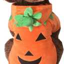 Mogoko Dog Cat Halloween Pumpkin Costume,Pet Cosplay Costumes,Puppy Warm Outfits Fleece Hoodie Animal Autumn Winter Clothes (S Size) (S for 3.0~5.5 lbs)