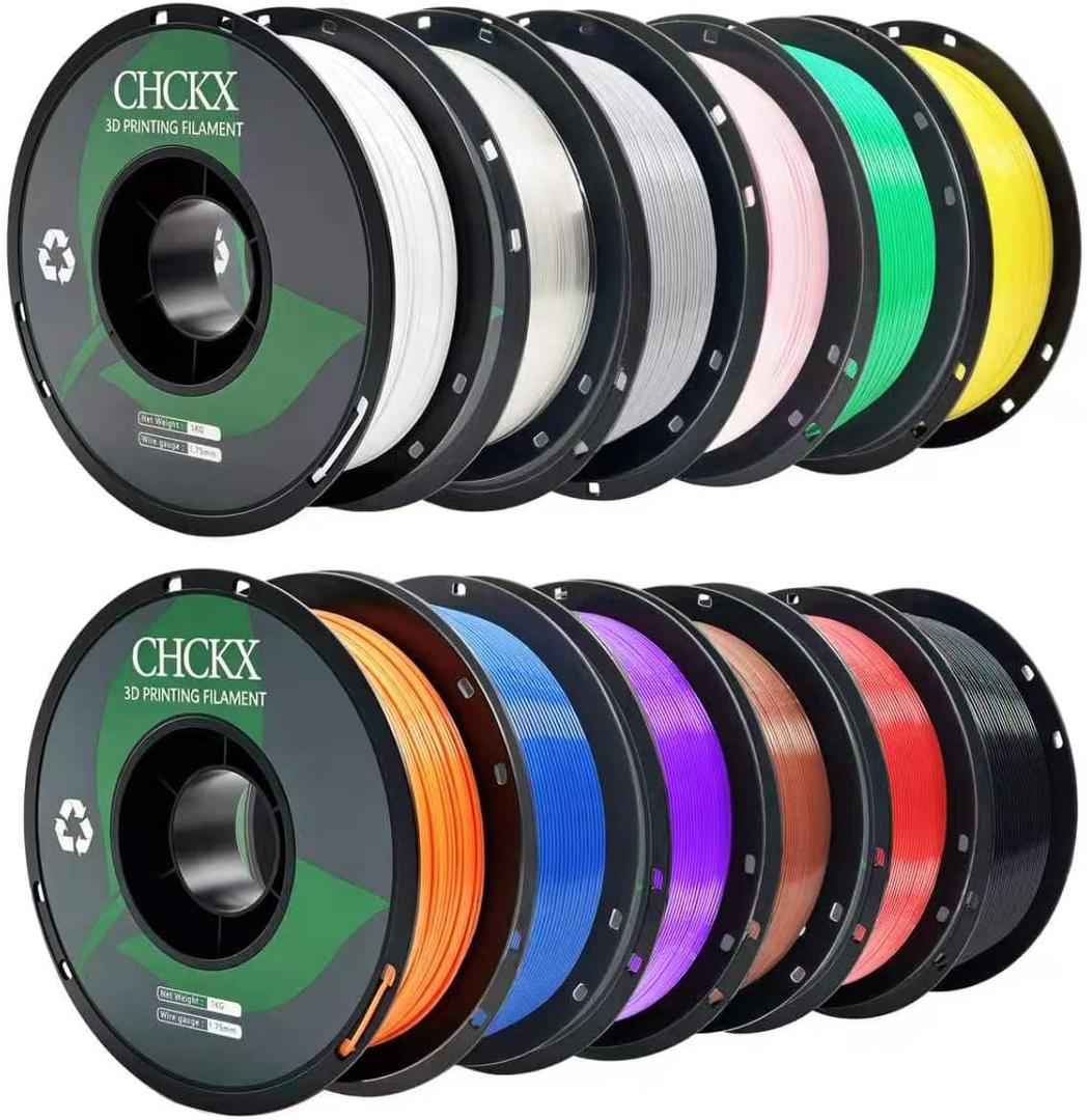 12Rolls PETG 3D Printer Filament Bundle 1kg Spool 1.75 mm Multicolor
High Precision Strong Toughness,1.75 ±0.02mm,Less Stringing,Good Layer Adhesion,3D Printing Filament