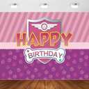 Cartoon Paw Print Birthday Backdrop Happy Birthday Backdrop Banner Poster Dog Theme Party Cartoon Photography Background Kids Boys Girls Birthday Party Decorations 7x5ft