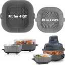 Silicone Air Fryer Liners Reusable for Ninja Crispi Accessories, Air Fryer Silicone Liners airfryer Liners for Ninja Portable Glass