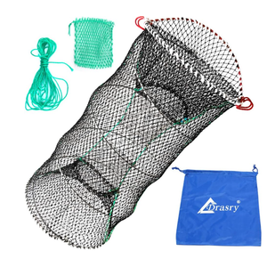 Drasry Crab Trap Bait Lobster Crawfish Shrimp Portable Folded Cast Net Magic Collapsible Fishing Traps Nets Accessories for Blue Crabs