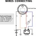 2" Fuel Level Gauge 8 Color Backlight 5 Signals Adjustable 0-190ohm,0-180ohm,10-180ohm,240-33ohm,240-30ohm,Fuel Gauge Kit for Boat Car RV Truck Vehicle Motorcycle