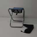 16 Inch Tall Portable Folding Camping Stool - Aluminum Alloy Lightweight Seat With Carry Bag for Fishing, Outdoor Camping, Hiking and BBQ (Blue)