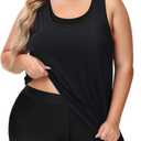 NIeyook Women Plus Size 3 Piece Tankini Swimsuits Athletic Bathing Suits with Boy Shorts Tank Top with Sports Bra (Black) 14 Plus