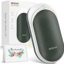 BESKAR Rechargeable Hand Warmer, 5200mAh Electric Hand Heater, Double-Sided Heating, USB Quick Charge, Portable Pocket Hand Warmer for Outdoor, Golf, Raynauds - Winter Gift (Blackish Green)