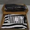 Jadive Christmas Costumes for Women, Striped Long Sleeve T-Shirts Tulle Tutu Skirt Long Striped Stockings Socks.M