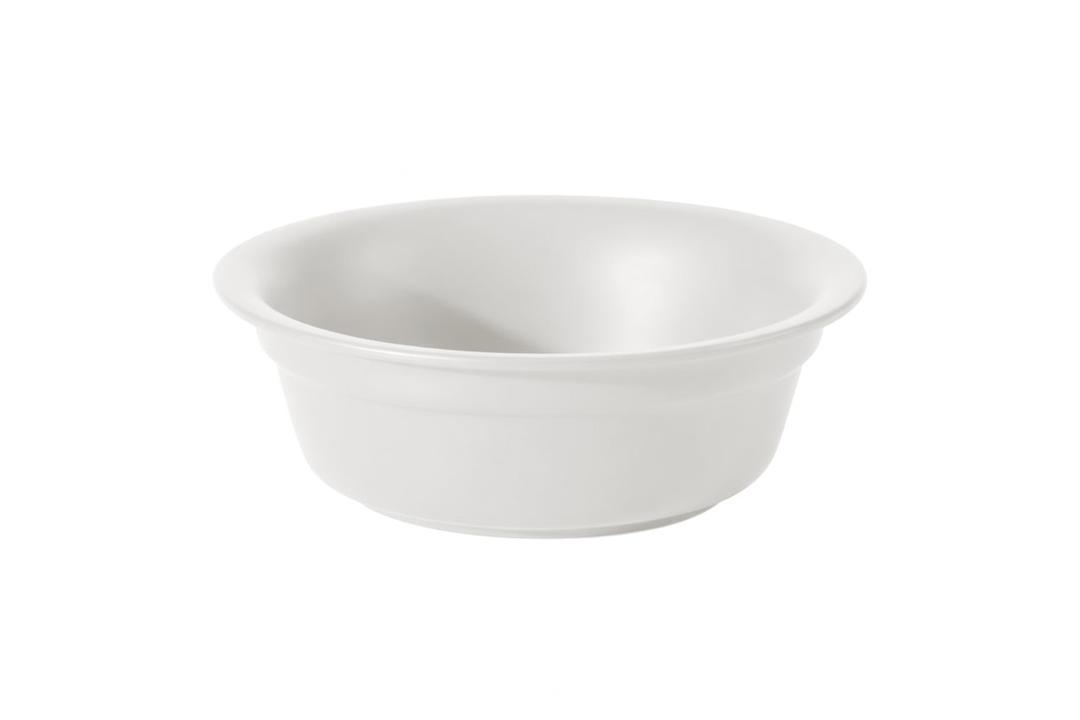 Ceramic Dog Bowl for Large Dogs, Basic 3.7 Cup Food or 30 oz Water Bowl for Replacement, Wide Opening Rounded Edge(Single Bowl, White)