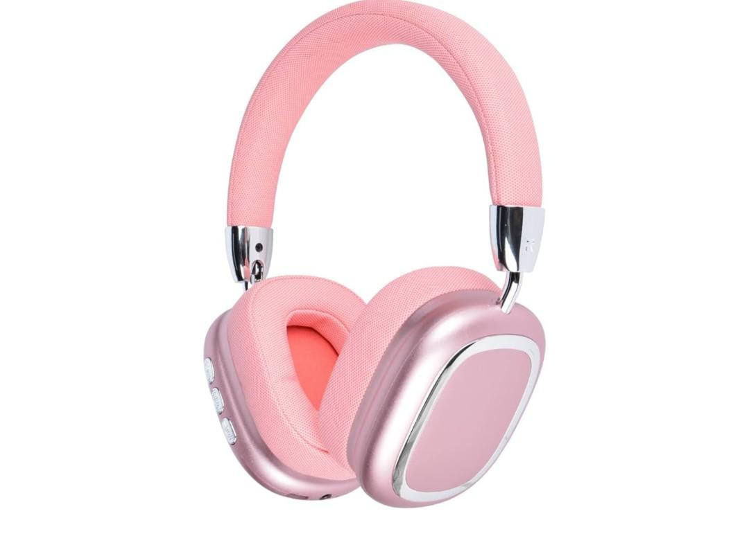 Head, Foldable, Rotatable, Stretchable. Compatible with Mobile Phones, Computers, MP3 and Other Devices. Wireless Headphones (Pink)