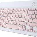 Ultra-Slim Rechargeable Bluetooth Keyboard Portable Wireless Keyboard for iPad A16 11th 10th Generation, iPad Pro iPad Air iPad mini iPhone, Android Samsung Galaxy Tablet Smartphone Cell Phone (Pink)