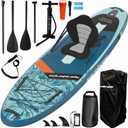 11'x34 Inflatable Paddle Board for Adults Youth, Extra Wide 430LBS Capacity SUP, Stable 2-3 Person Family for Lake Ocean Fishing Surfing Yoga, Includes Accessories