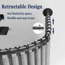 Adjustable Corner Shower Curtain Rod, Stretchable Stainless Steel L Shaped Shower Curtain Rail, Curved Bowed Shower Curtain Pole, Drill Or No Drill, For Bathroom,(Size:A 70-95cm X 70-95cm,Color:Black)