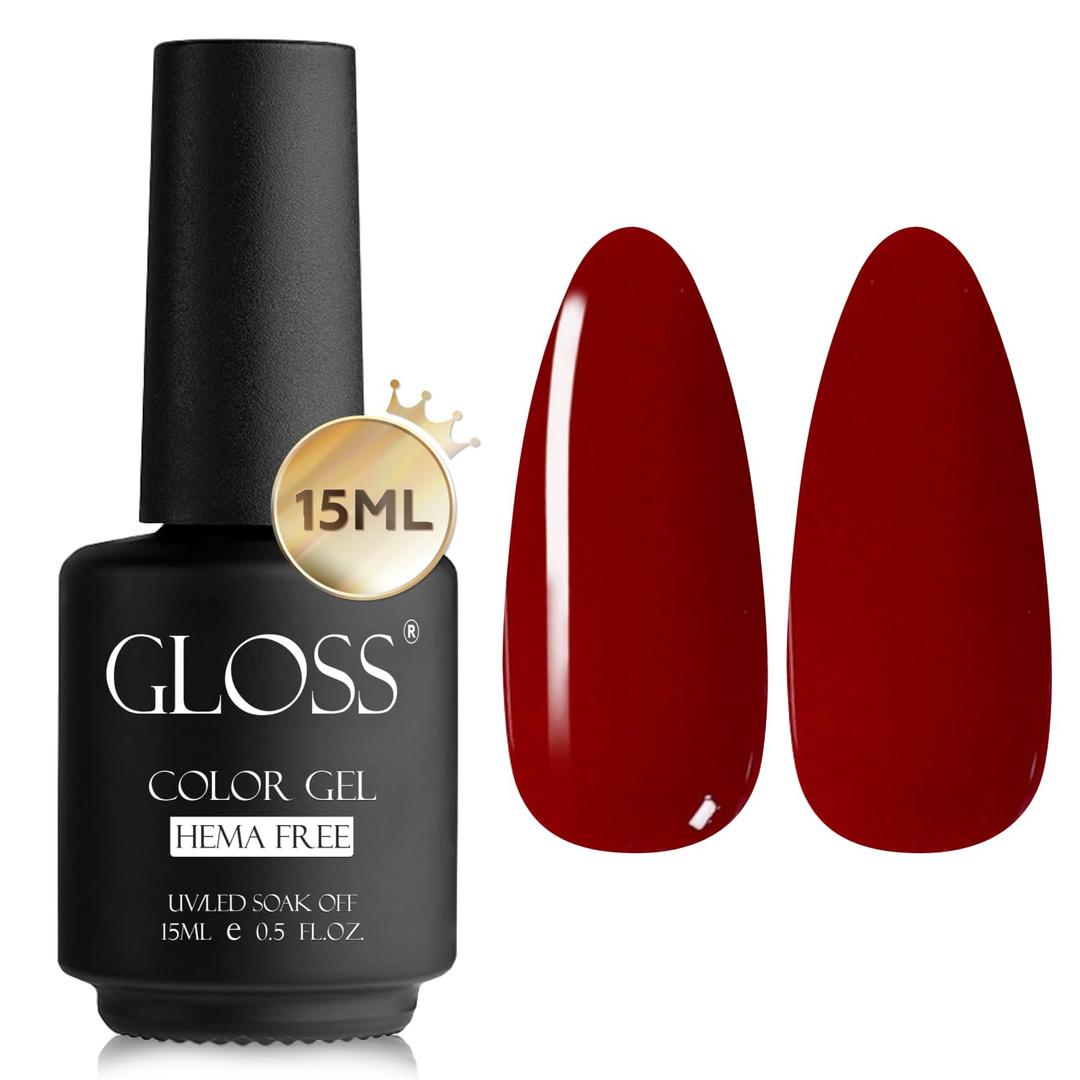 4pcs GLOSS Gel Nail Polish | Oxblood Red 15ml 1 pcs - HEMA Free Gel Polish, Deep Red Soak Off UV LED Gel Varnish Design for Home & Salon Use, Professional Manicure DIY Gifts for Women & Girls (0.51 Fl Oz (Pack of 4))