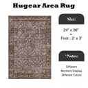 HUGEAR 2'6''x12' Brown Blue Vintage Floral Washable Runner Rug for Hallway