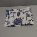 DriftAway Freda Jacobean Floral Linen Blend Blackout Thermal Insulated Energy Saving Privacy Window Linen Curtain Valance Rod Pocket 2 Layers Single 52 Inch by 18 Inch Plus 2 Inch Header Navy Beige