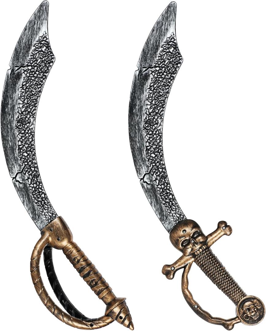 1pcs Pirate Sword,18" Plastic Toy Sword for Kids,Pirate Costume Accessories for Adult Halloween Cosplay,Party Dress-Up Brown