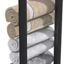 Towel Racks for Bathroom Rolled Towels,Vertical Towel Storage Rack for Bathroom,Premium Aluminum Matte Black Bath Towel Holder Wall Mounted,Easy to Install