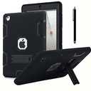 AICase Heavy Duty Rubber Hybrid iPad Case, Shockproof Protective Cover for iPad 9.7", Includes Stylus & Screen Protector (Black)