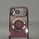 Misscase for iPhone 17 Pro Max Magnetic Glitter Case Compatible with MagSafe,Full Protection Slim Shockproof Anti-Scratch Case with Camera Lens Protector Plating Bling Dust-Proof Net Pink