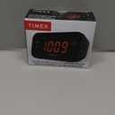 Timex Alarm Clock with Large Display, Digital Alarm Clock for Bedroom Includes 120V Universal Power Adapter (T121B - Black)