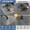 Office Chair Mat for Carpet, 48" 60" Heavy-Duty Clear PVC Carpet Protector Mat, Non-Slip Desk Floor Mat for Low Pile Carpet, Smooth Glide, Ideal for Home, Office, Gaming Room