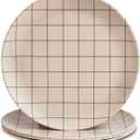 Nook Theory 4 Pack Reusable Bamboo Plates - Non-Toxic Toddler and Kids Plate, Dishwasher Safe, Not Microwavable Dinnerware (Grid 8")