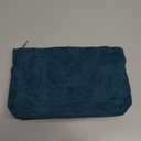 3 Pcs Makeup Bag Set for Women Corduroy Cosmetic Pouch Aesthetic Smile Travel Toiletry Bag Cute Purse Pouch Pencil Case Makeup Brushes Storage Organizer with Zipper(Dark Green,Solid Style)