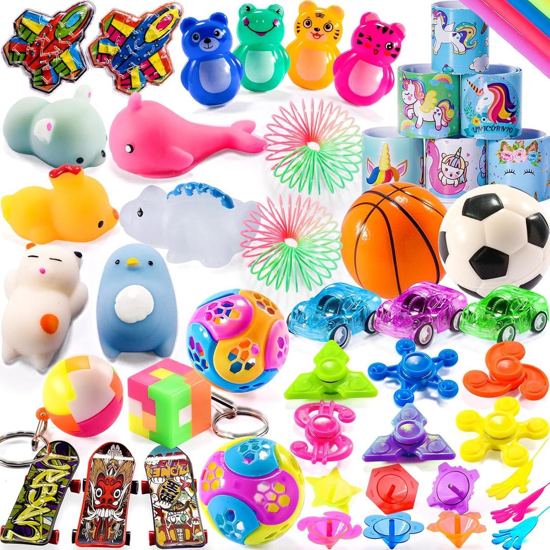 57PCS Treasure Chest for Kids Small Prizes Party Favors for Kids 8-12 4-8 3-5 Rewards, Treasure Box Fidget Toys for Classroom Prizes, Goodie Bag Stuffers, Pinata Filler, Claw Machine Toys Refill