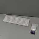 Wireless Keyboard and Mouse Ultra Slim Combo, TopMate 2.4G Silent Compact USB 2400DPI Mouse and Scissor Switch Keyboard Set with Cover, Batteries Included, for PC/ Laptop/ Windows/ Mac - Silver White