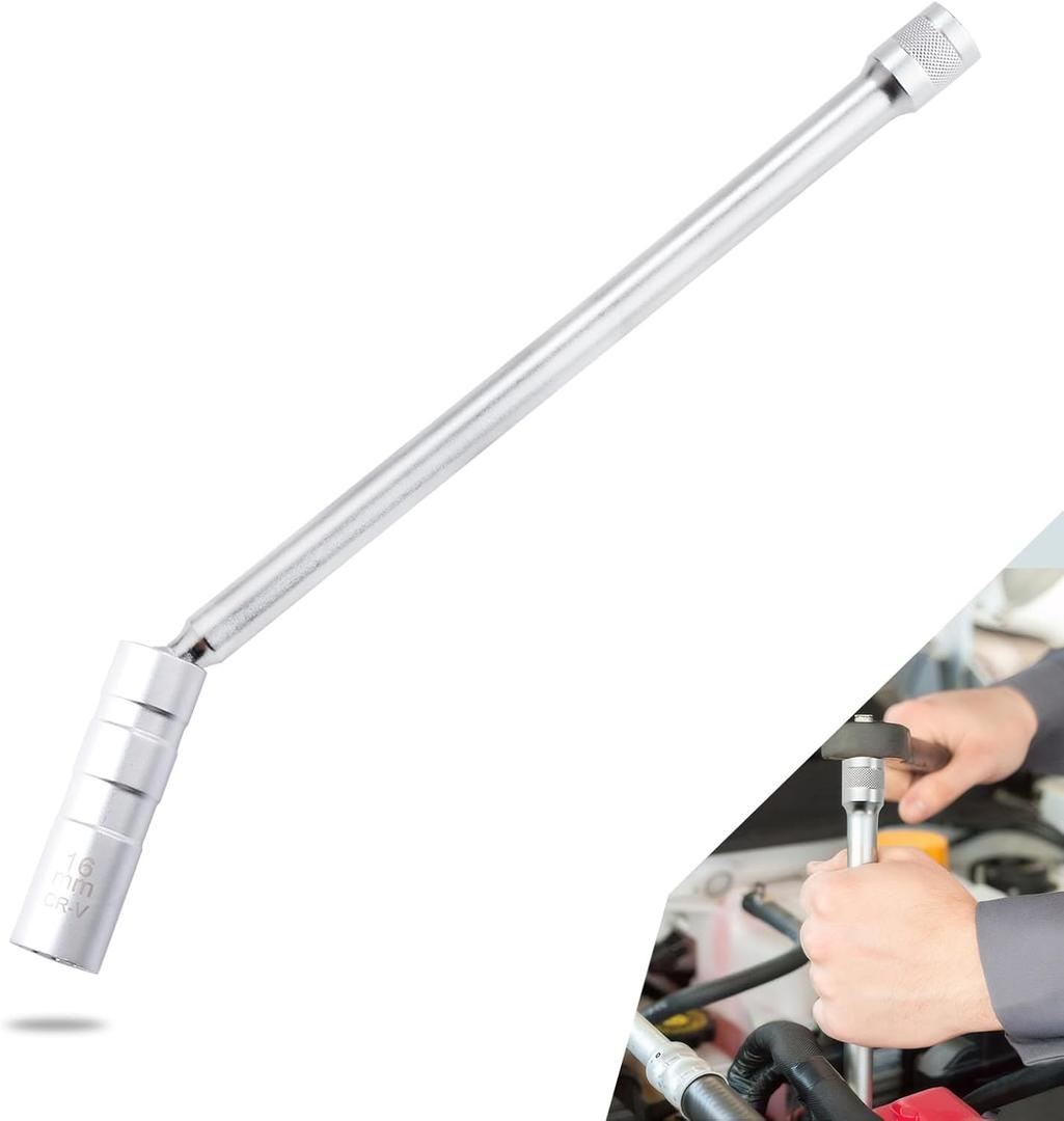 5/8 Spark Plug Socket Set, 16mm Spark Plug Socket Magnetic 12-Point, 3/8 Extension 360 Degree Swivel Total Length 11.5 Inch, Automotive Replacement Spark Plugs, Spark Plug Gap Tool