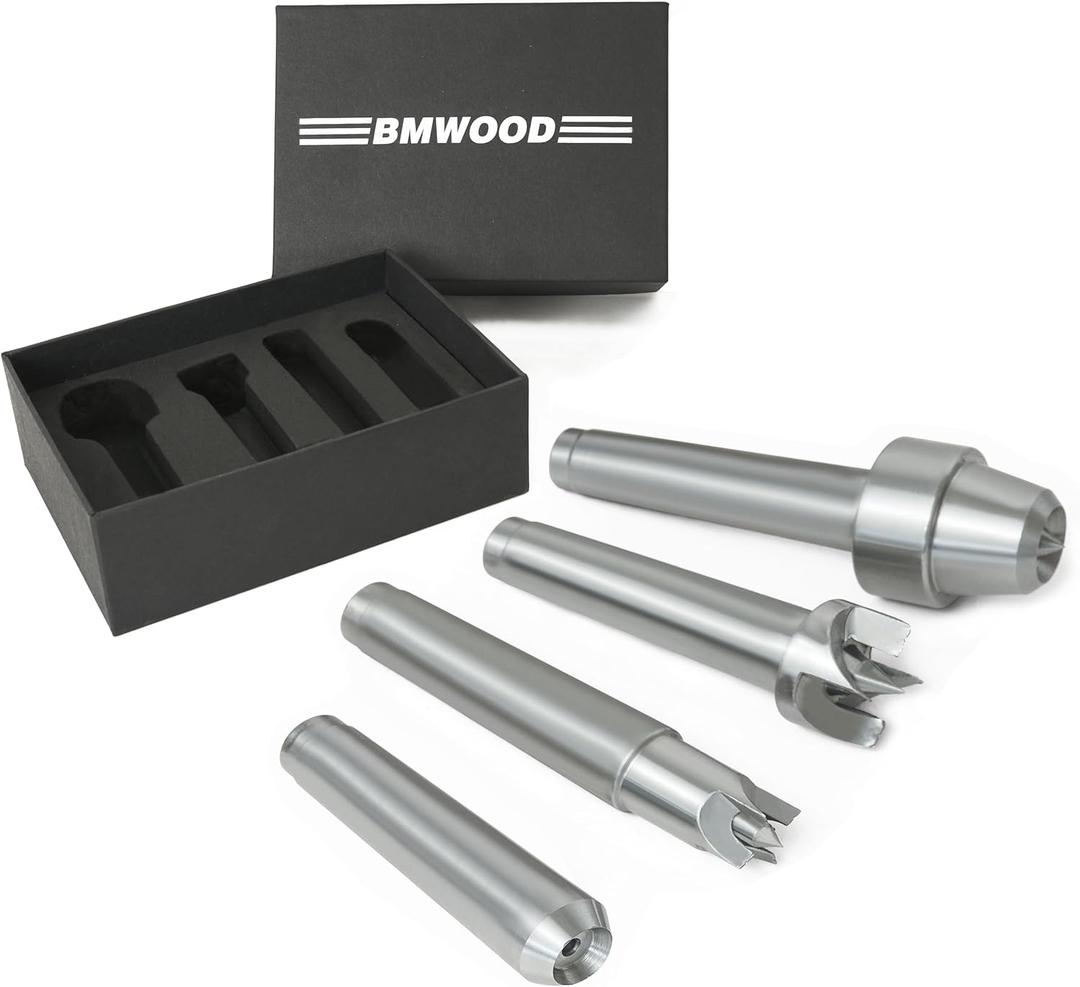 LDC-SET4/MT2 4PCS Woodturning Lathe Live and Drive Center Set MT2 Taper